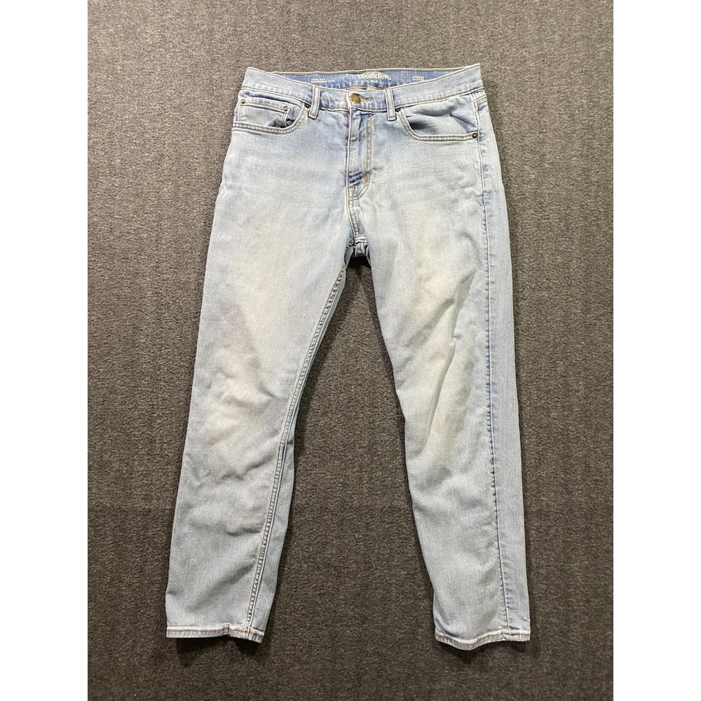 Goodfellow Blue Jeans Mens Light Wash Athletic Flex Pockets Faded Size 32x30